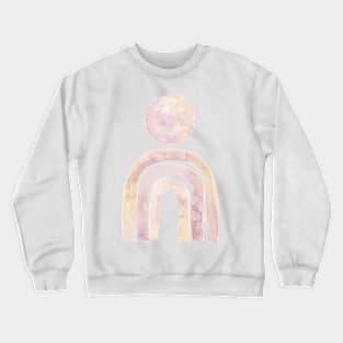 Dusty pink boho rainbow and sun Crewneck Sweatshirt